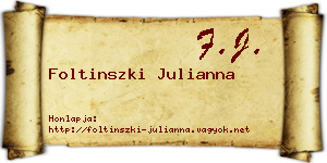 Foltinszki Julianna névjegykártya